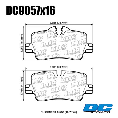 Колодки тормозные DC9057P16 DC Brakes Street STR.S+ задние BMW 3 G20; 2 G42; 4 G22 БЕЗ M Sport