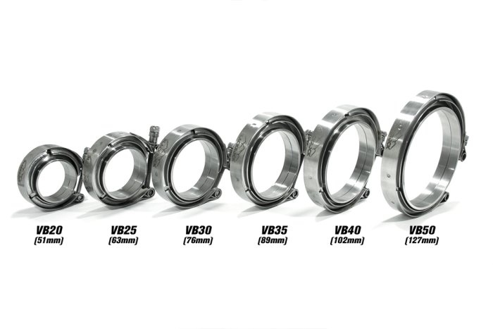 Хомут V-band 2" (51mm) нерж. сталь, фланцы с проточками мама-папа BlackRock Lab VB20