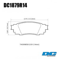 Колодки тормозные DC1879R14 DC brakes Street HD+, задние TOYOTA CAMRY V70; LEXUS ES300h; RX