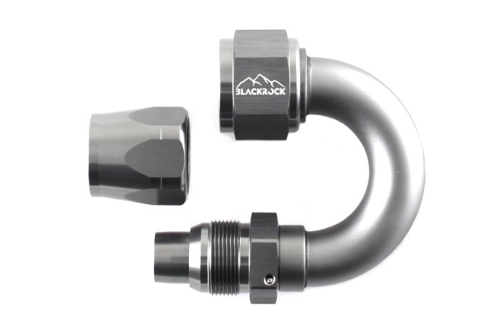 - 12 AN (12AN AN12) фитинг 180°, 20 серия Cutter Style, BLACKROCK LAB A12-180-2Ti