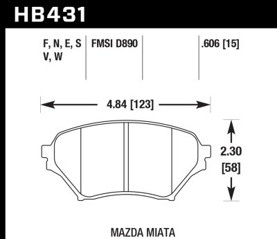 Колодки тормозные HB431B.606