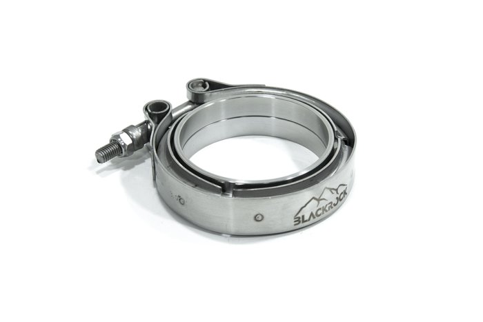 Хомут V-band 2.5" (63mm) нерж. сталь, фланцы с проточками мама-папа BlackRock Lab VB25