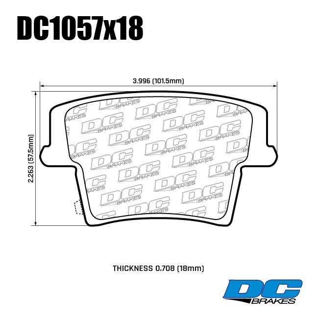 Колодки тормозные DC1057P18 DC brakes Street STR.S+, задние DODGE CHALLENGER 2007-> ; CHRYSLER 300C