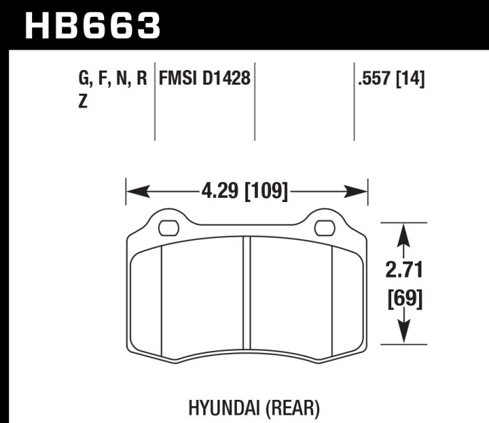 Колодки тормозные HB663Z.557 HAWK Perf. Ceramic