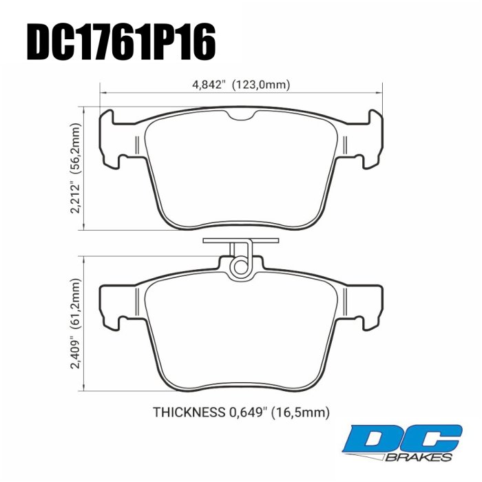 Колодки тормозные DC1761P16 DC brakes Street STR.S+, задние A3 8V; TT 8S; GOLF 7; PASSAT 3G; 