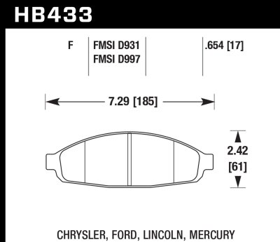 Колодки тормозные HB433B.654