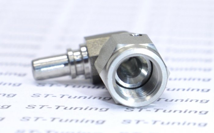 - 4 AN (4AN AN4) фитинг 90° D-04 нерж. сталь, под опрессовку 600 серия Goodridge S6090-04CMP