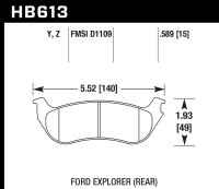 Колодки тормозные HB613Y.589 HAWK LTS Ford Explorer