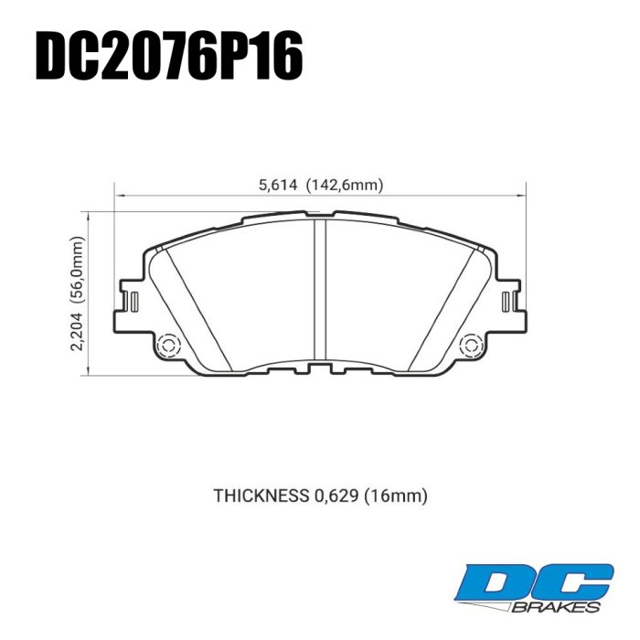 Колодки тормозные DC2076P16 DC Brakes Street STR.S+, перед TOYOTA CAMRY V70 2017->  LEXUS ES 2018->