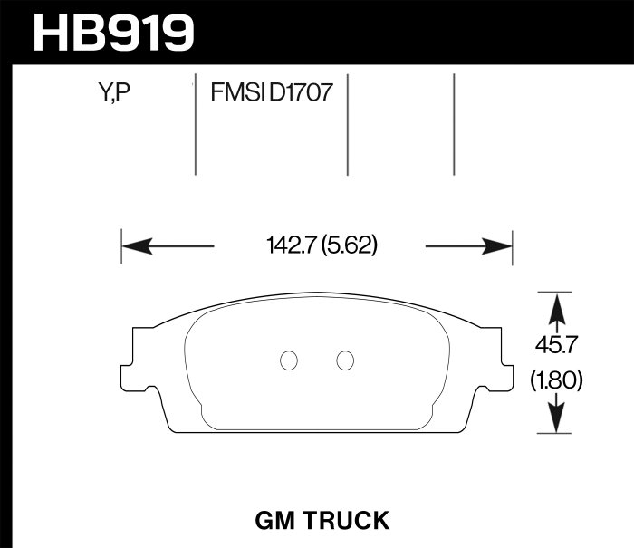 Колодки тормозные HB919Y.670 HAWK LTS Cadillac Escalade, Chevrolet TAHOE задние 2015-2020