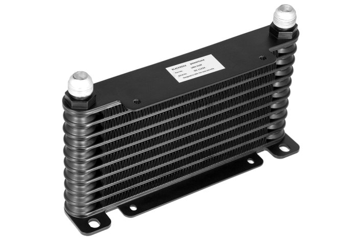 Радиатор масляный 10 рядов; 340 mm ширина; HT (10-AN выход) BLACKROCK LAB, URH-310F КРЕПЕЖ В ПЕРЕДИ