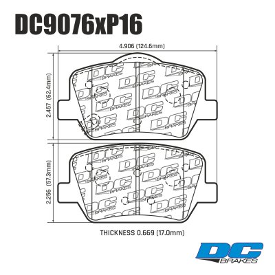 Колодки тормозные DC9076P16 DC Brakes Street STR.S+ задние ZEEKR 001, 009, VOYAH DREAM, TAISHAN