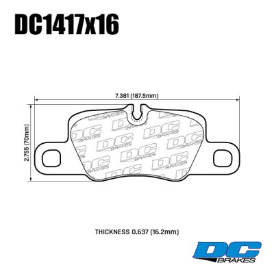 Колодки тормозные DC1417P16 DC Brakes Street STR.S+ задние 911 (991) Carrera 2011-&gt;  Panamera 2009-&gt;