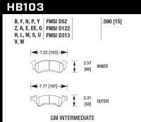 Колодки тормозные HB103S.590 HAWK HT-10 GM Intermediate 15 mm