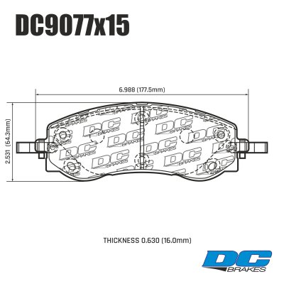 Колодки тормозные DC9077P15 DC Brakes Street STR.S+ перед Li L7, L8, L9