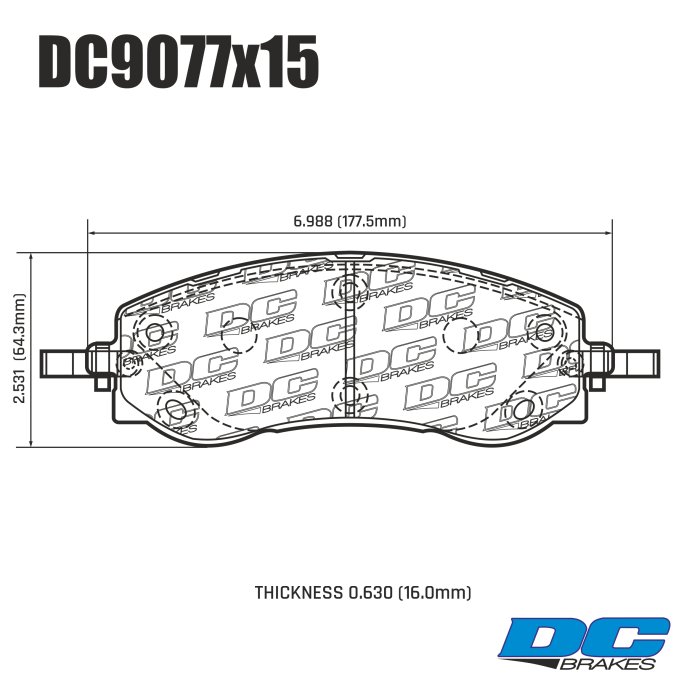 Колодки тормозные DC9077P15 DC Brakes Street STR.S+ перед Li L7, L8, L9