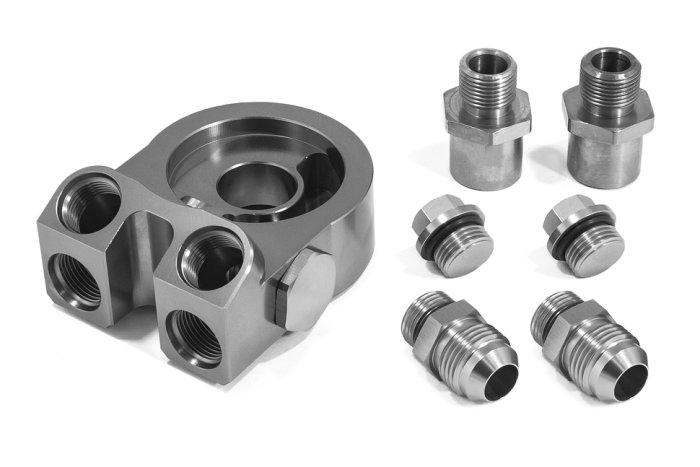 Проставка адаптер под масляный фильтр С ТЕРМОСТАТОМ  адаптеры M20x1,5mm; 3/4" BLACKROCK LAB SP-1030