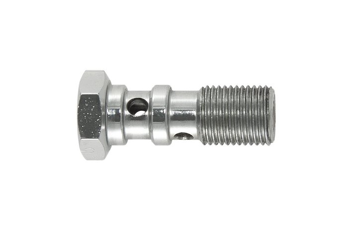 Болт (штуцер) двойной для banjo AN-04, 7/16x24 L=30 mm сталь хром Goodridge 773-44CH