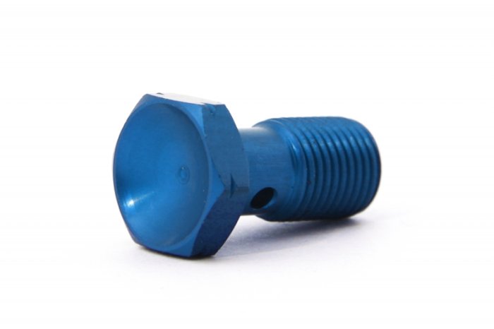 Болт (штуцер) для banjo M10x1 L=20mm алюминий СИНИЙ, Goodridge 992-03-31DBU