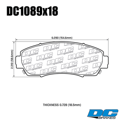 Колодки тормозные DC1089R18 DC Brakes Street HD+, передние CHANGAN; CHERRY; EXEED; HAVAL; HONDA; 