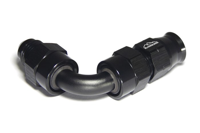 Фитинг AN-06, 90°, "папа" Hardline, алюминий, BLACKROCK LAB H06-090-MABK