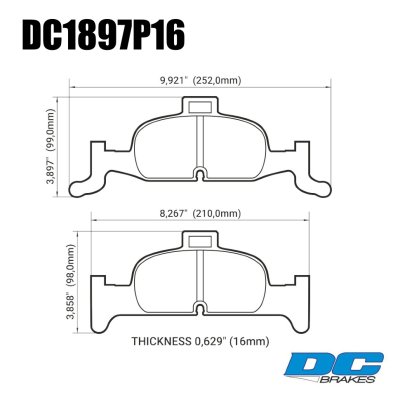 Колодки тормозные DC1897P15 DC brakes Street STR.S+, перед AUDI A4 B9; A5 F53; Q5 FYB; суппорт ATE; 