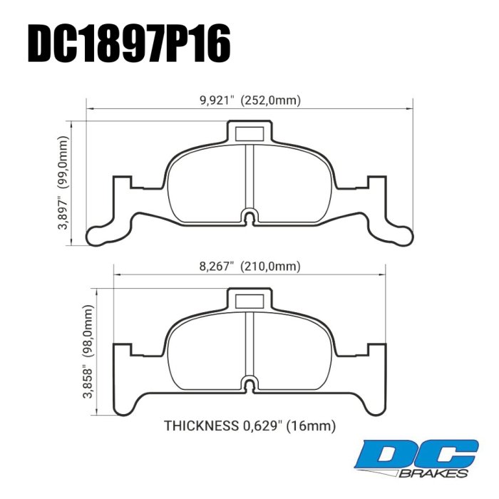 Колодки тормозные DC1897P15 DC brakes Street STR.S+, перед AUDI A4 B9; A5 F53; Q5 FYB; суппорт ATE; 