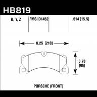 Колодки тормозные HB819B.614 HAWK HPS 5.0 перед. Porsche Cayenne 2010-&gt; ; MACAN 3.0S; 350x34mm - Колодки тормозные HB819B.614 HAWK HPS 5.0 перед. Porsche Cayenne 2010-> ; MACAN 3.0S; 350x34mm