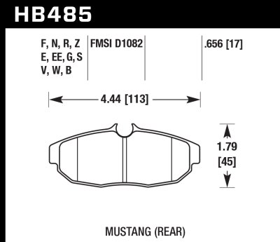 Колодки тормозные HB485D.656 HAWK ER-1 задние Mustang 2008-&gt;