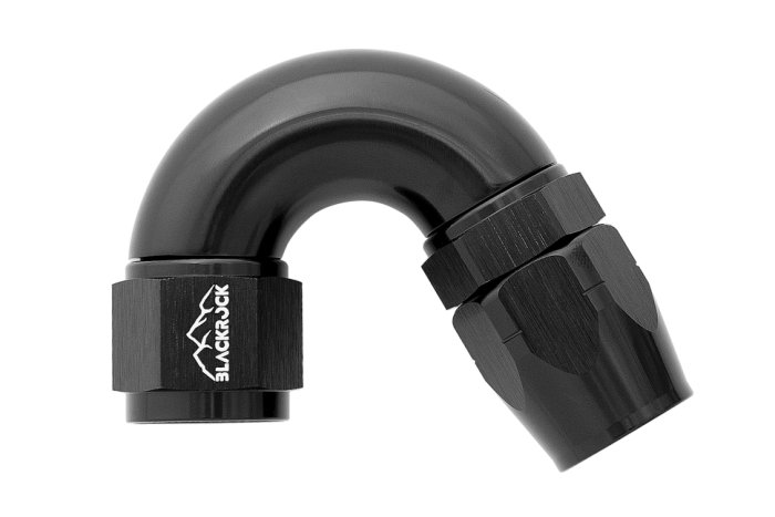 - 8 AN (8AN AN8) фитинг 150°, Full Flow серия BLACKROCK LAB ЧЁРНЫЙ A08-150-3BK