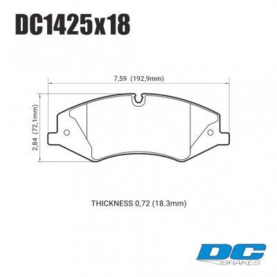 Колодки тормозные DC1425R18 DC brakes Street HD+, передние RANGE ROVER SPORT; IV; колесо 19&quot;