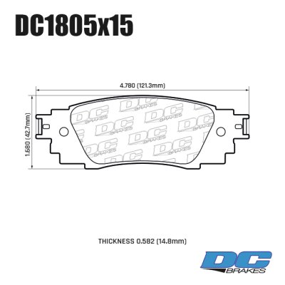 Колодки тормозные DC1805R15 DC Brakes Street HD+, задние TOYOTA Alphard; LEXUS NX300; RC350