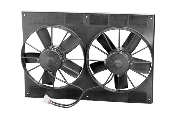 Вентилятор втягивающий (за радиатором) 11" (280mm) сдвоенный 4621 м3/ч SPAL 2VA06-AP70/LL-37A