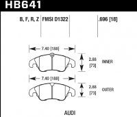 Колодки тормозные HB641N.696 HAWK HP Plus Audi A5, A4 (1LA), Q5