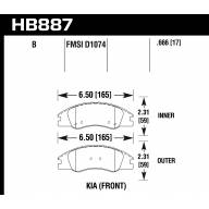Колодки тормозные HB887B.666 HAWK HPS 5.0 Kia Spectra LX передние - Колодки тормозные HB887B.666 HAWK HPS 5.0 Kia Spectra LX передние
