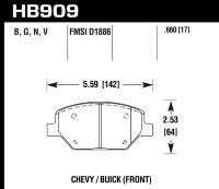 Колодки тормозные HB909B.660 передние Chevrolet Camaro LTG 2015-