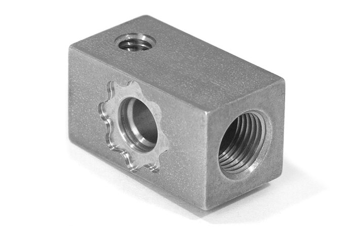 Тройник ABS Goodridge 3 х adapter crimp, крепежное отв. M6  D-03 ABS-002AT