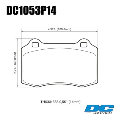 Колодки тормозные DC1053P14 DC Brakes Street STR.S+, Brembo тип A, C, F; JBT CM4P1