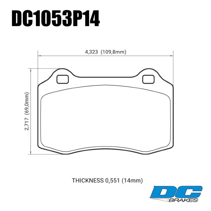 Колодки тормозные DC1053P14 DC Brakes Street STR.S+, Brembo тип A, C, F; JBT CM4P1