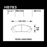 Колодки тормозные HB783P.692 HAWK SuperDuty Toyota Highlander Hybrid передние - Колодки тормозные HB783P.692 HAWK SuperDuty Toyota Highlander Hybrid передние