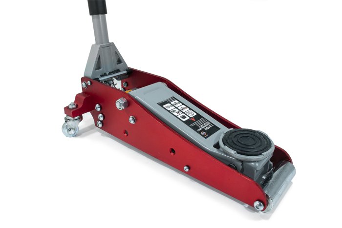 Домкрат алюминиевый max 1,5 т. Высота подхвата 90mm; Высота подъёма max 358mm. Вес 14kg. (63094)