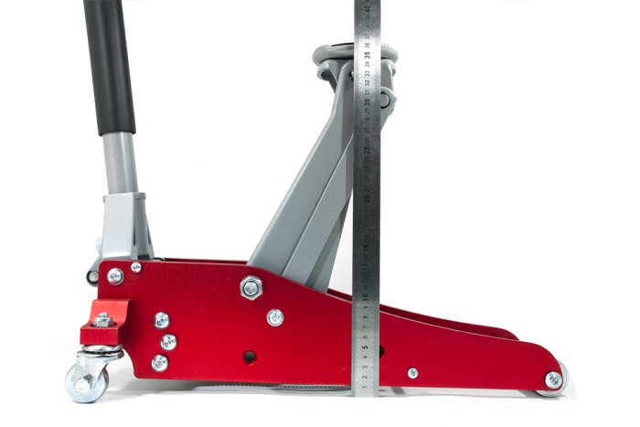 Домкрат алюминиевый max 1,5 т. Высота подхвата 90mm; Высота подъёма max 358mm. Вес 14kg. (63094)