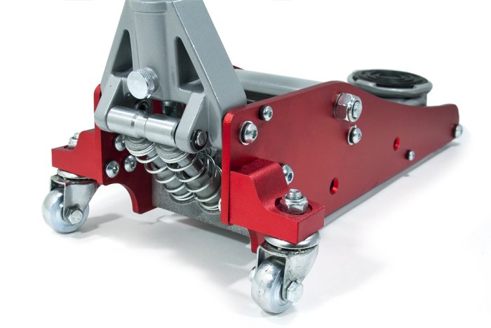 Домкрат алюминиевый max 1,5 т. Высота подхвата 90mm; Высота подъёма max 358mm. Вес 14kg. (63094)