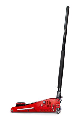 Домкрат алюминиевый max 1,5 т. Высота подхвата 90mm; Высота подъёма max 358mm. Вес 14kg. (63094)