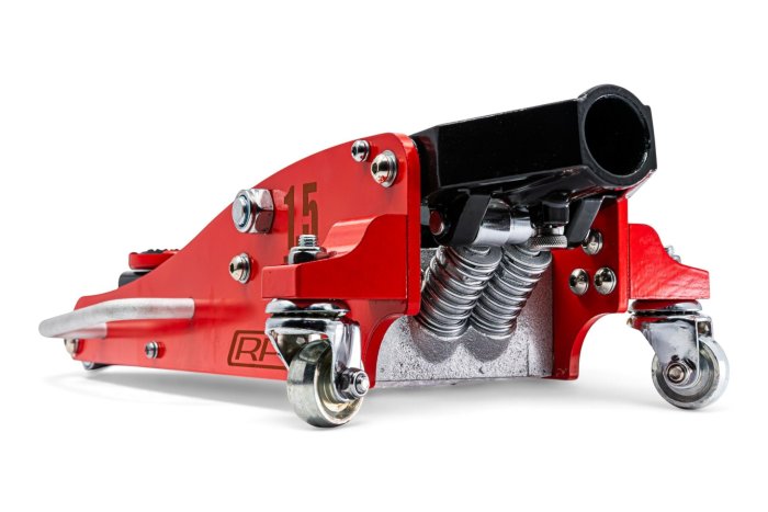 Домкрат алюминиевый max 1,5 т. Высота подхвата 90mm; Высота подъёма max 358mm. Вес 14kg. (63094)