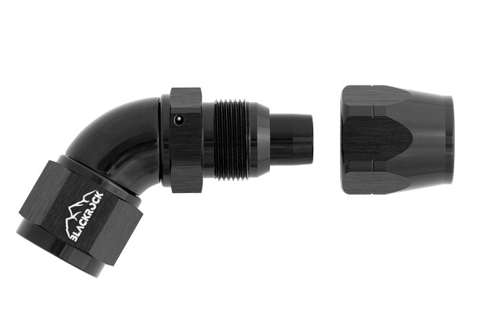 - 10 AN (10AN AN10) фитинг 60°, Full Flow серия BLACKROCK LAB ЧЁРНЫЙ A10-060-3BK