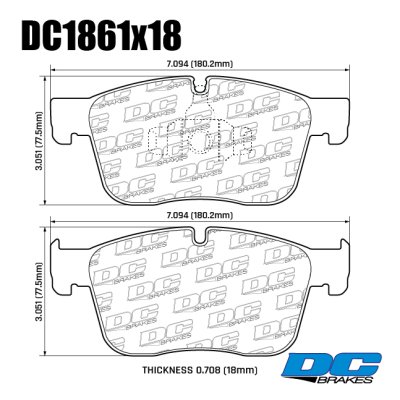 Колодки тормозные DC1861R18 DC Brakes Street HD+ перед.,  RANGE ROVER VELAR 2017-&gt; ; JAGUAR XE, XF,