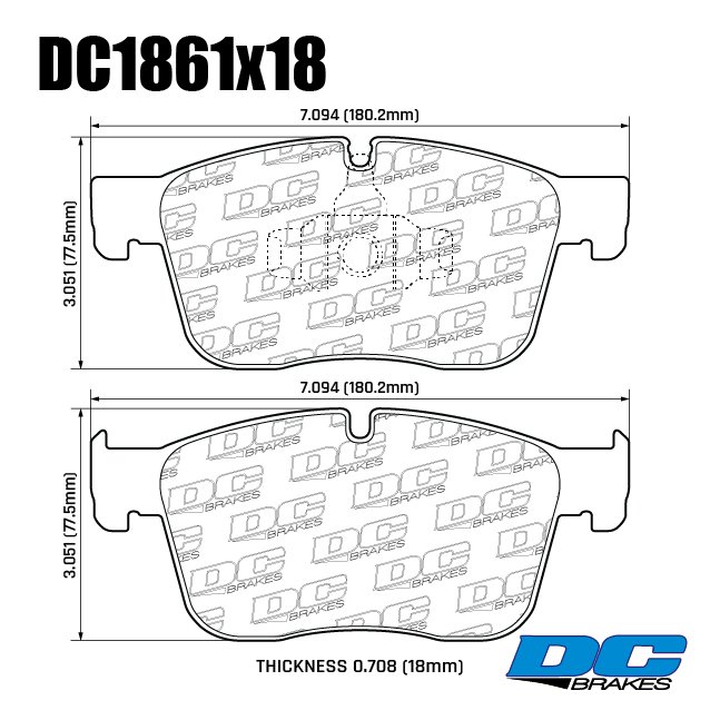 Колодки тормозные DC1861R18 DC Brakes Street HD+ перед.,  RANGE ROVER VELAR 2017-> ; JAGUAR XE, XF,