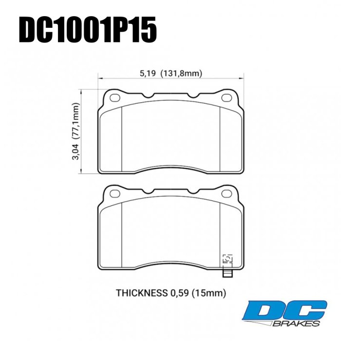 Колодки тормозные DC1001P15 DC Brakes Street STR.S+, перед LANCER EVO V-X; SUBARU WRX STI