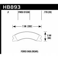 Колодки тормозные HB893P.770 HAWK Super Duty Ford E-450 Super Duty  задние - Колодки тормозные HB893P.770 HAWK Super Duty Ford E-450 Super Duty  задние
